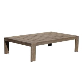 Neji 51 Inch Coffee Table, Burnt Brown Acacia Wood Frame, Plank Surface
