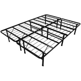 Steel Folding Metal Platform Bed Frame (size: queen size)