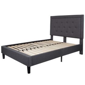 Black Metal Platform Bed Frame (size: full size)