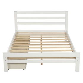 Full size Low Profile 2 Drawer Storage Platform Bed (Color: White)