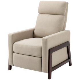 Modern Upholstered Manual Reclining Sofa Chair w/ Armrest and Footrest (Color: Grey)