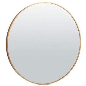 36 Inch Round Bathroom Vanity Wall Mirror Frame Matte (Color: gold)