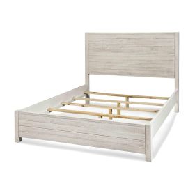 FarmHome Solid Pine Platform Bed in Queen Size (Color: off white)
