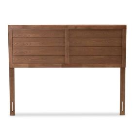 Full size Farmhouse Headboard in Rustic  Wood Finish (Color: brown walnut)