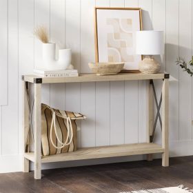 Industrial Farmhouse Entryway Table / Sofa Table in Wood Finish (Color: White)
