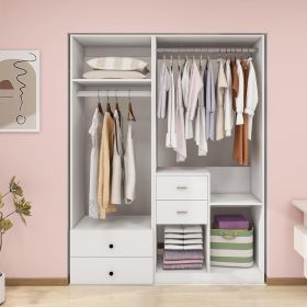 Tall Closet System with Closet Drawers,White Walk-in Closet Organizers and Storager (size: A2+302)